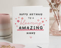 Birthday Card for Nanny, Happy Birthday Card for Her, Nanny Birthday Card, Floral Birthday Card, Cute Birthday Card for Grandma