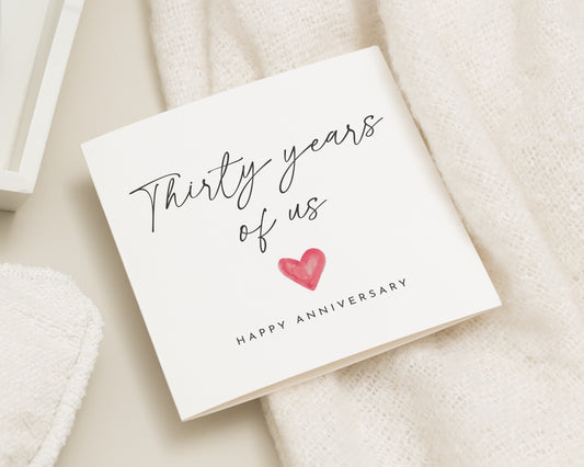 30th Anniversary Card, Wedding Anniversary Card, Anniversary Card for Husband, Anniversary Card for Wife, 30 Years Together Card
