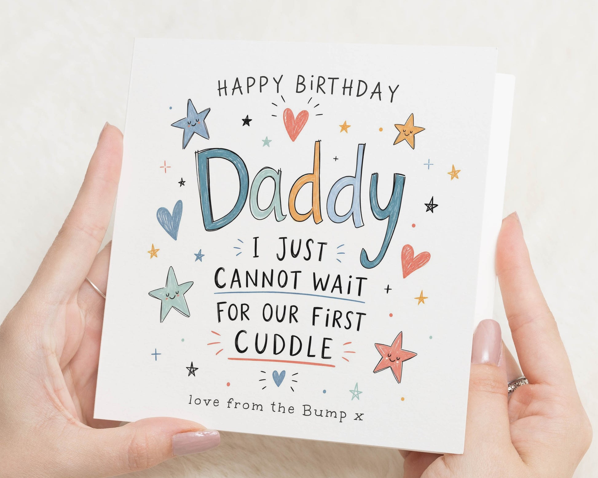 Daddy Birthday Card from Bump, Dad Birthday Card from the Bump, Birthday Card for Daddy, Pregnancy Birthday Card for Dad