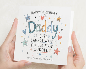 Daddy Birthday Card from Bump, Dad Birthday Card from the Bump, Birthday Card for Daddy, Pregnancy Birthday Card for Dad