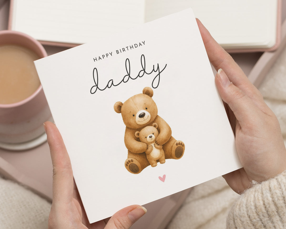 Daddy Birthday Card, Birthday Card for Dad, Dad Birthday Card, Cute Bear Card, Birthday Card from Child, Birthday Card from Baby