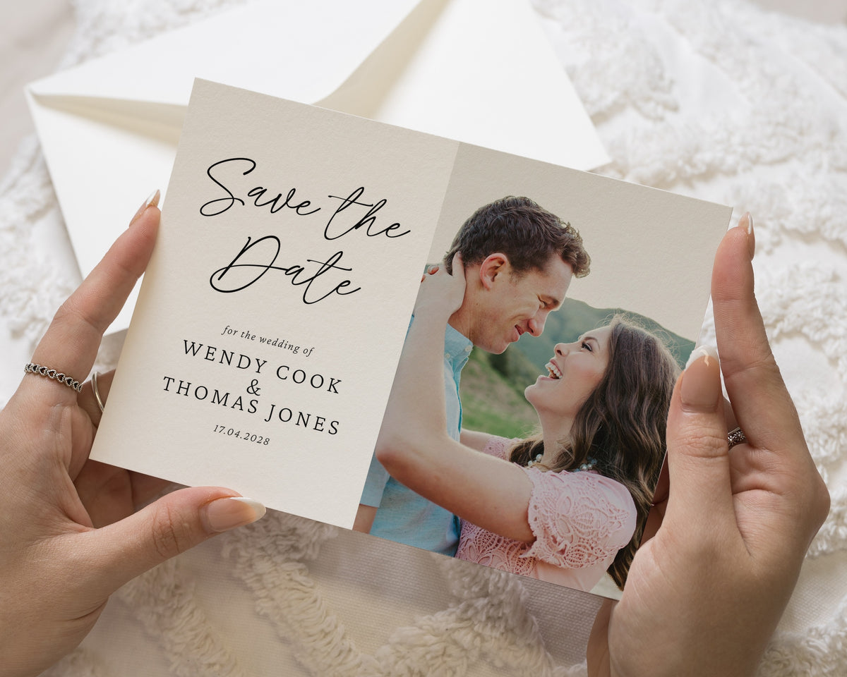 Personalised Save the Date Card, Wedding Save the Date Card, Custom Photo Save the Date Cards, Simple Minimal Save the Dates