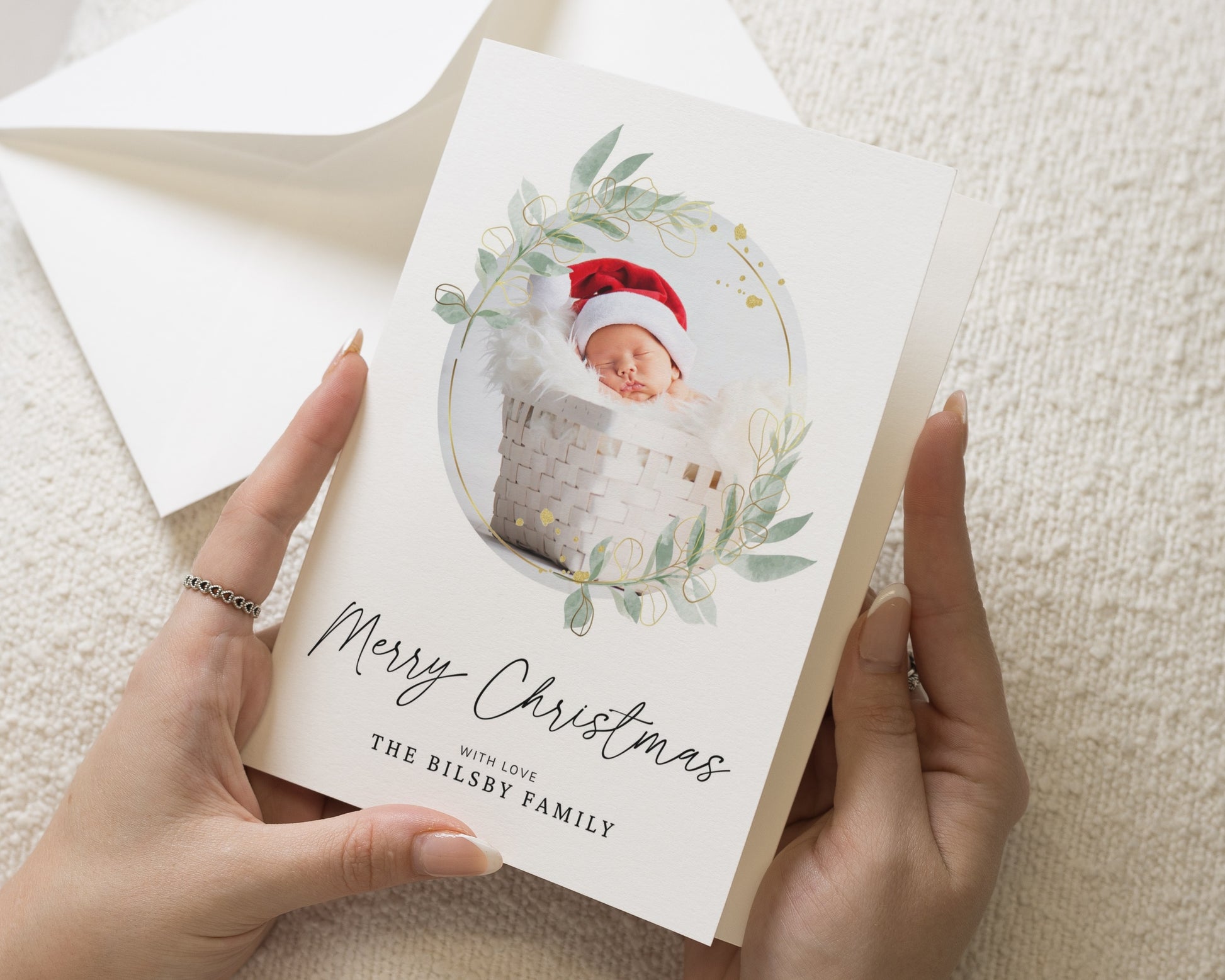 Personalised Photo Christmas Card, Merry Christmas Card, Baby Christmas Card, Pack of 10, 20, 50 or 100, Family Christmas Card