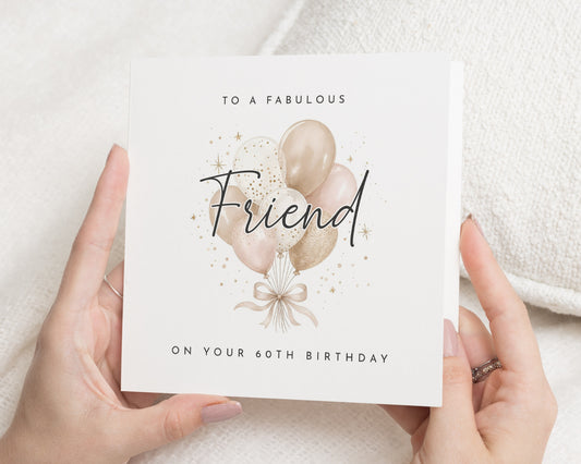60th Birthday Card for Friend, Friend 60th Birthday Card, Birthday Card for Her, Birthday Cards for Women, Milestone Birthday Card
