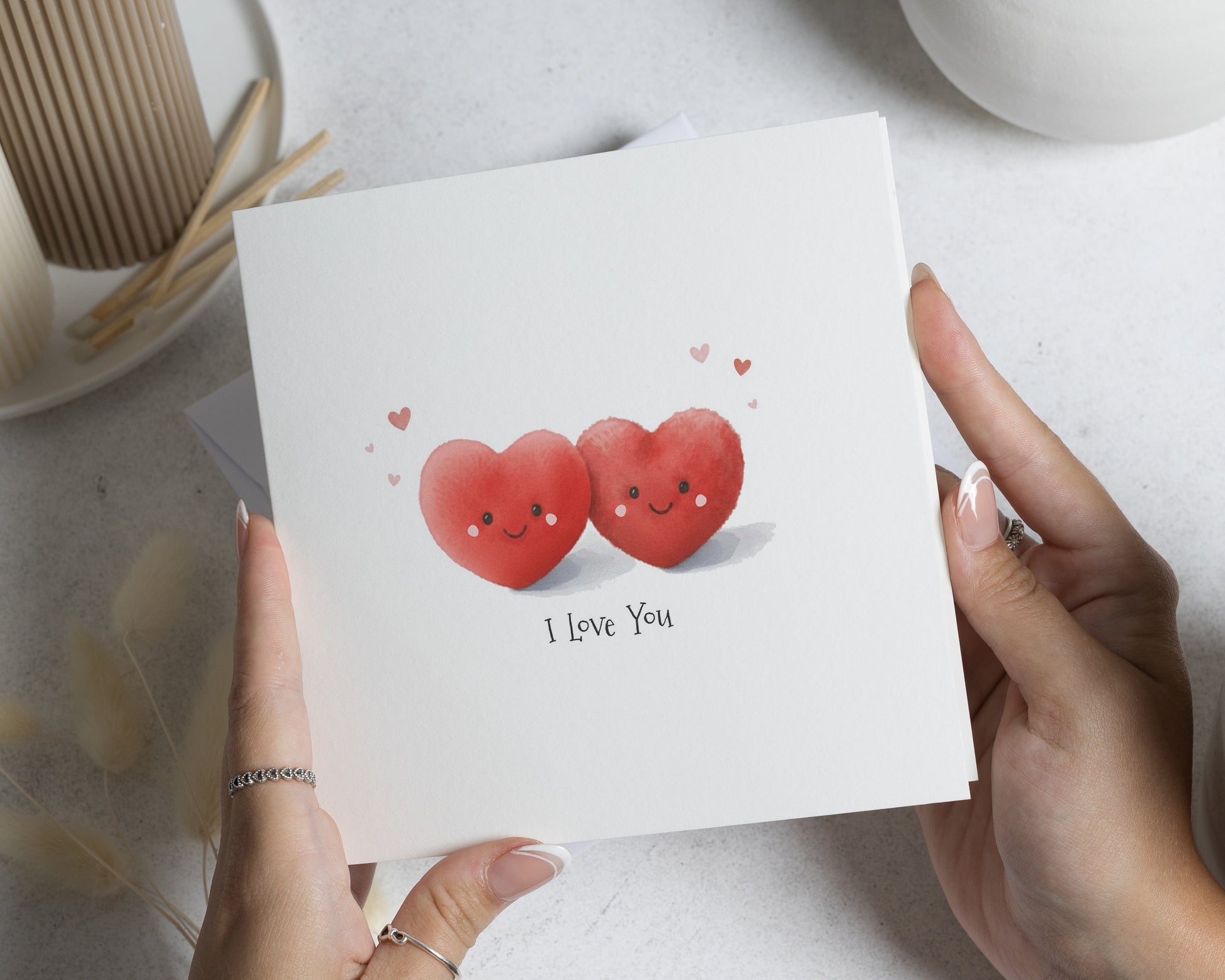I Love You Card, Romantic Card, Valentines Day Card, Anniversary Card, Cute Heart Card, Card for Him, Card for Her, Simple Love Card