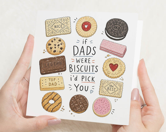 Fathers Day Card for Dad, Dad Birthday Card, Funny Dad Card, Birthday Card for Dad, Daddy Card, Biscuit Card for Papa