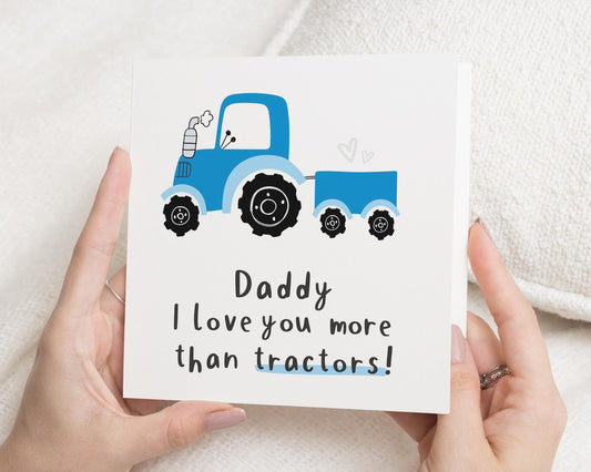 Birthday Card for Daddy, Tractor Birthday Card for Dad, Fathers Day Card, Cute Card from Kids, Personalised Card for Him