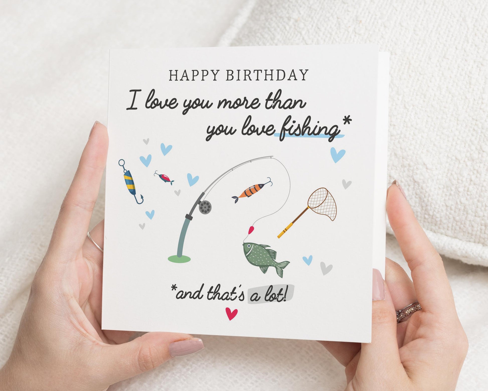 Birthday Card for Him, Fishing Birthday Card, Funny Birthday Card for Dad, Husband, Boyfriend, Personalised Birthday Card for Fisherman