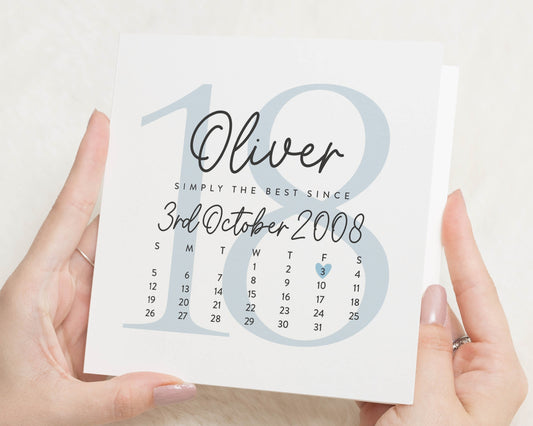 18th Birthday Card, Personalised Birthday Card for Him, 18th Birthday Card for Son, Custom Name Birthday Card, Milestone Birthday Card