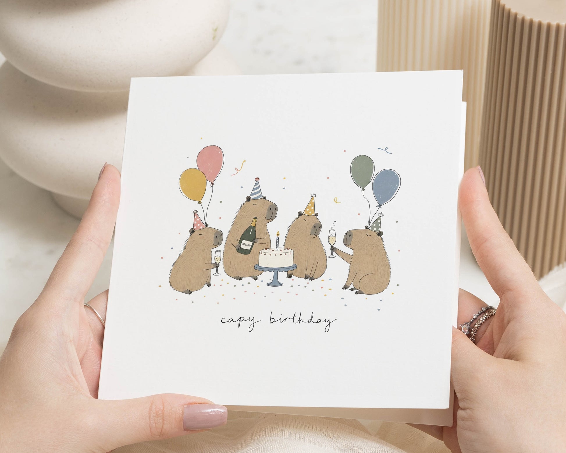 Capybara Birthday Card, Funny Birthday Cards, Cute Birthday Card for Friend, Animal Birthday Card, Pun Birthday Card for Him or Her