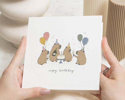 Capybara Birthday Card, Funny Birthday Cards, Cute Birthday Card for Friend, Animal Birthday Card, Pun Birthday Card for Him or Her