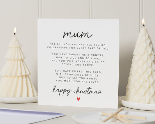 Christmas Card for Mum, Mum Christmas Card, Christmas Card for Her, Personalised Christmas Card, Happy Christmas Mum Card