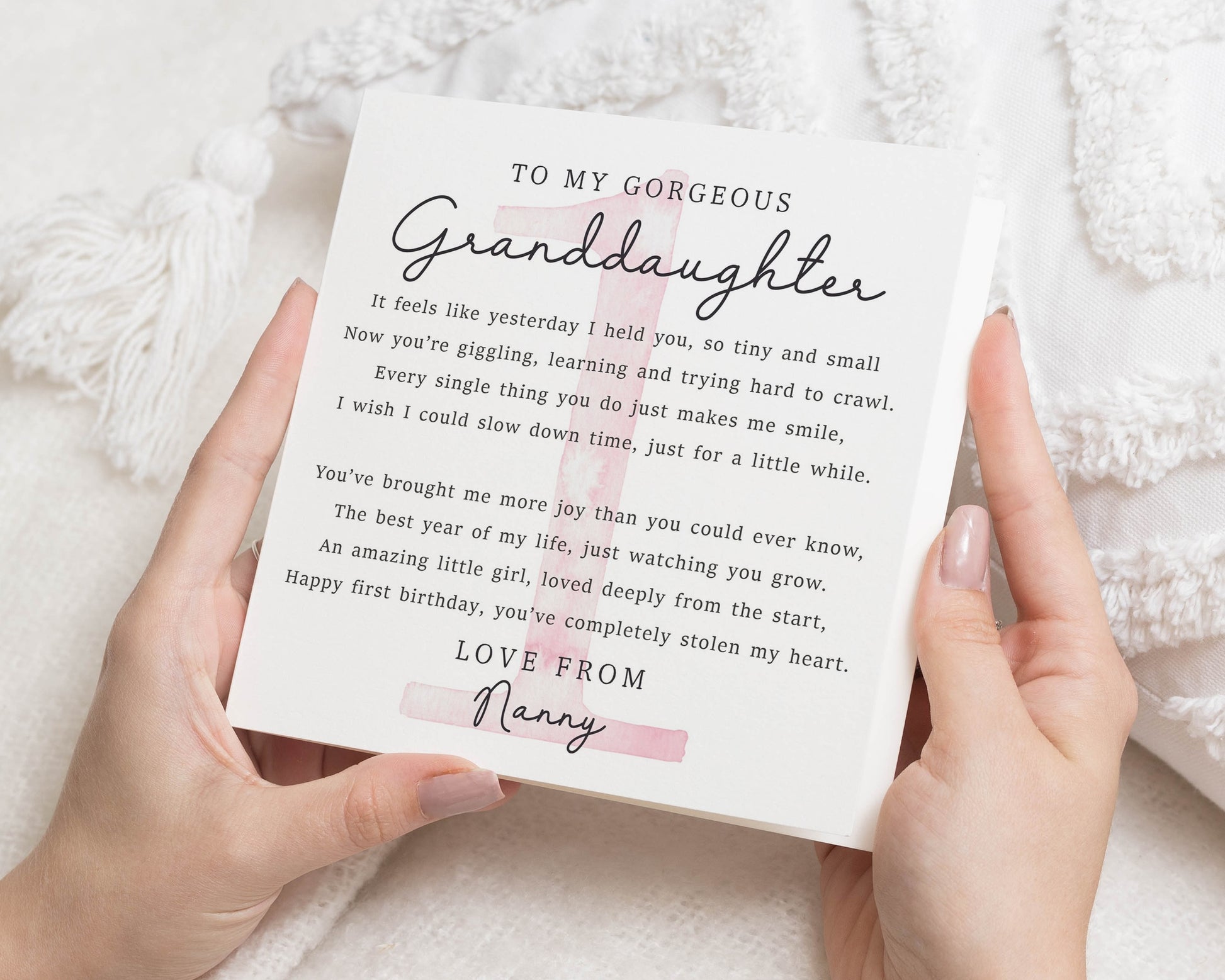 1st Birthday Card for Granddaughter, First Birthday Card, Granddaughter Birthday Cards, Birthday Card from Nanny, Poem Birthday Card