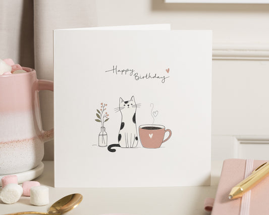 Cat Birthday Card, Birthday Card for Her, Cute Birthday Card, Birthday Card for Friend, Birthday Card for Mum, Cat Lover Birthday Card