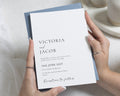 Dusty Blue Wedding Invitations, Minimalist Wedding Invite, Simple Classic Typography Invitation Suite, Personalised Wedding Stationery