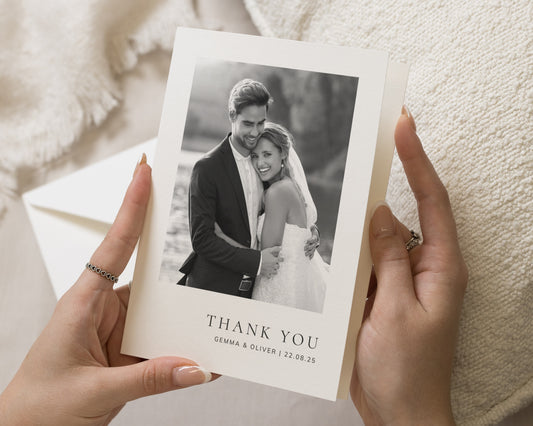 Personalised Wedding Thank You Card, Photo Wedding Thank You Card, Folded Wedding Thank You Card, Thank You Cards for Wedding