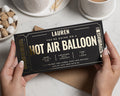 Personalised Hot Air Balloon Gift Voucher, Birthday Experience Ticket, Gold Foil, Custom Adventure Gift