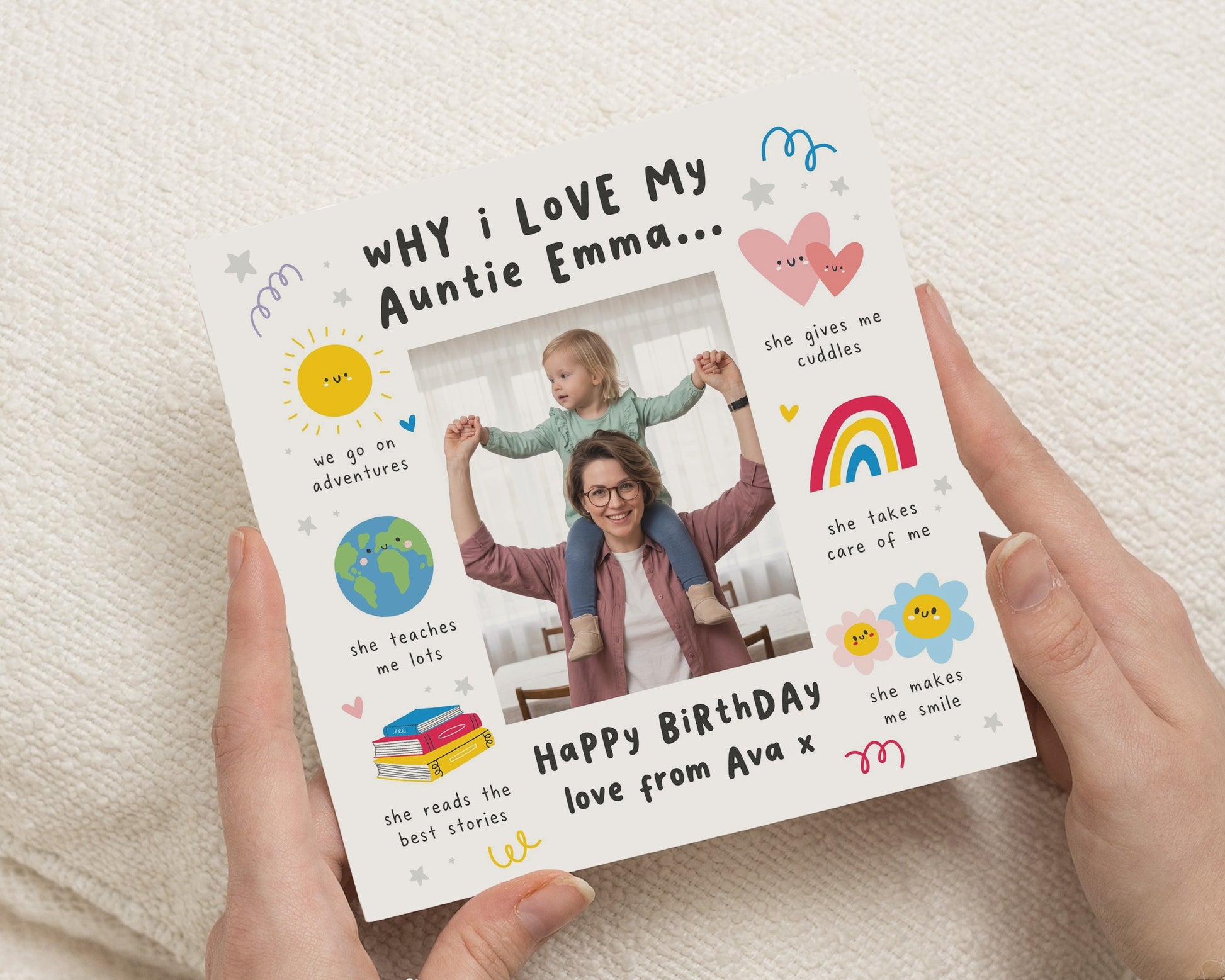 Auntie Birthday Card, Birthday Card for Auntie, Personalised Photo Birthday Card, Birthday Card From Child, Cute Auntie Birthday Cards