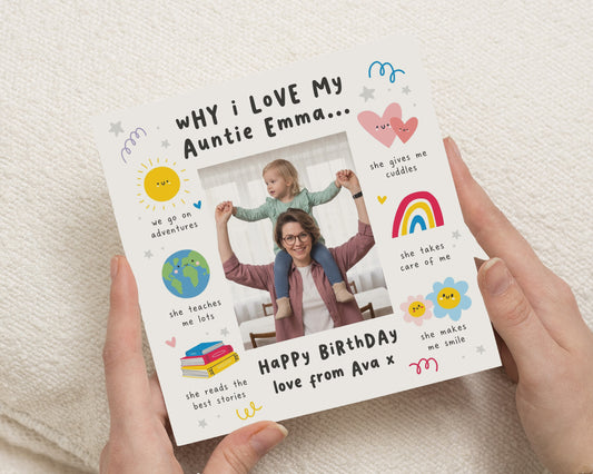 Auntie Birthday Card, Birthday Card for Auntie, Personalised Photo Birthday Card, Birthday Card From Child, Cute Auntie Birthday Cards