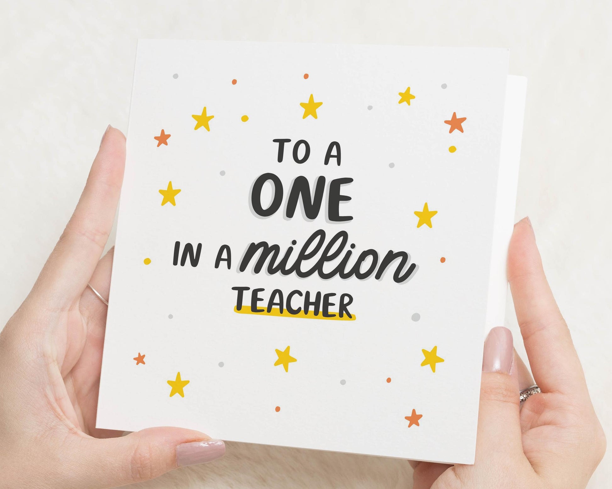 Teacher Thank You Card, One In A Million Teacher Card, Thank You Card For Teacher, End Of Term Card, Teacher Appreciation Card