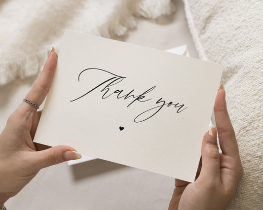 Personalised Wedding Thank You Cards, Thank You Cards, Minimal Thank You Card, Simple Wedding Thank You Cards, Folded Thank You Card