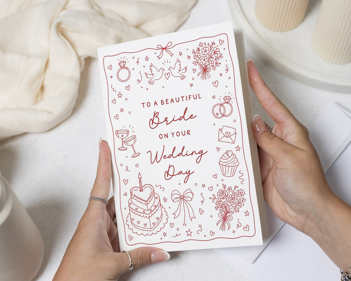 Wedding Card for Bride, Bride Wedding Card, Wedding Day Card, On Your Wedding Day Card, Bridal Card, Congratulations Wedding Card