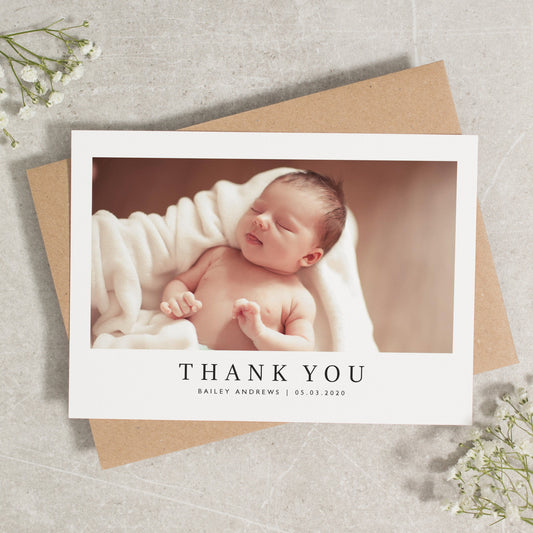 Personalised New Baby Thank You Card, Photo Baby Thank You, Baby Thank You Cards With Envelopes, New Baby Thank You Cards, New Arrival