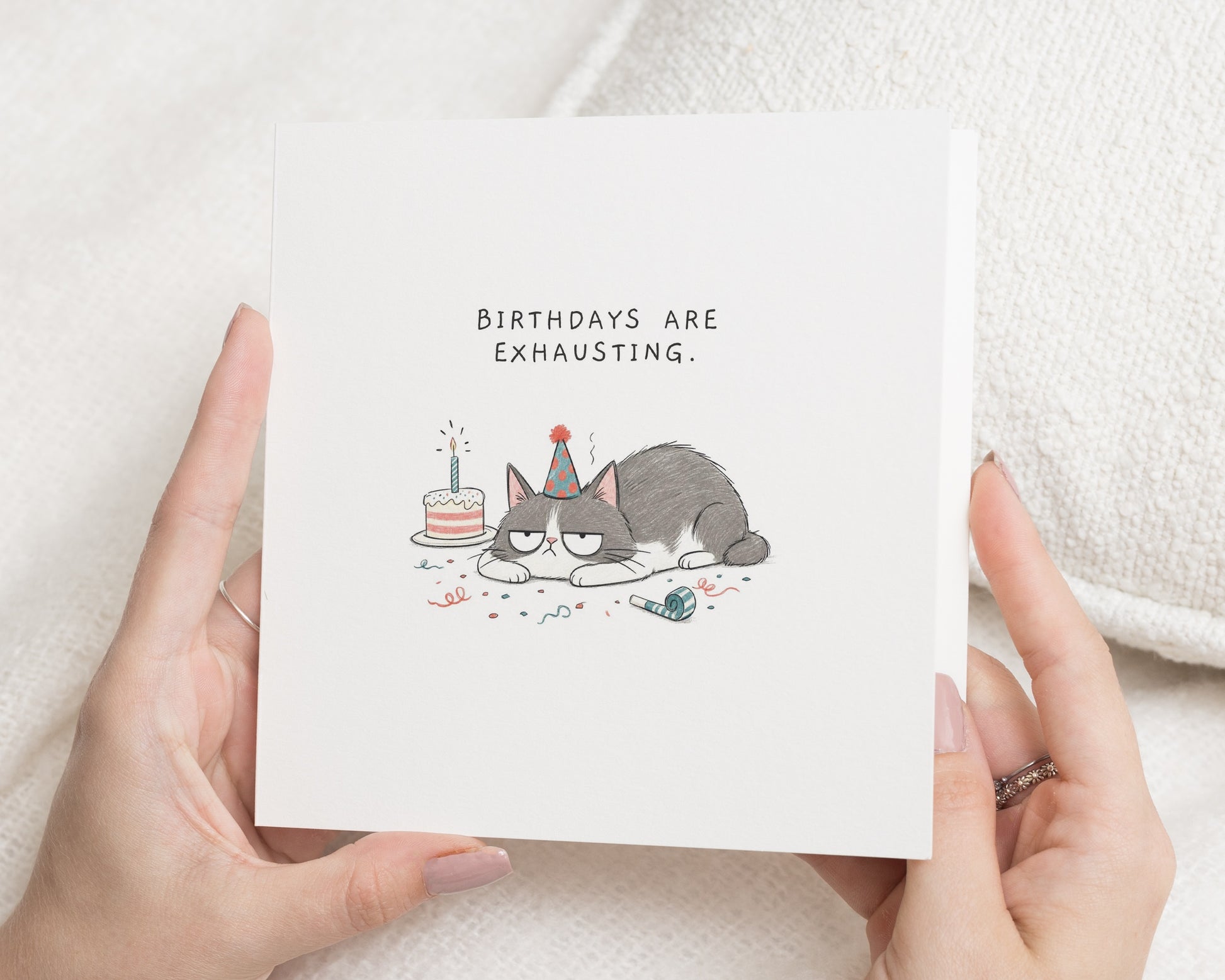 Funny Birthday Card, Cat Birthday Card, Birthday Card for Friend, Cat Lover Birthday Card, Cute Birthday Card, Simple Birthday Card