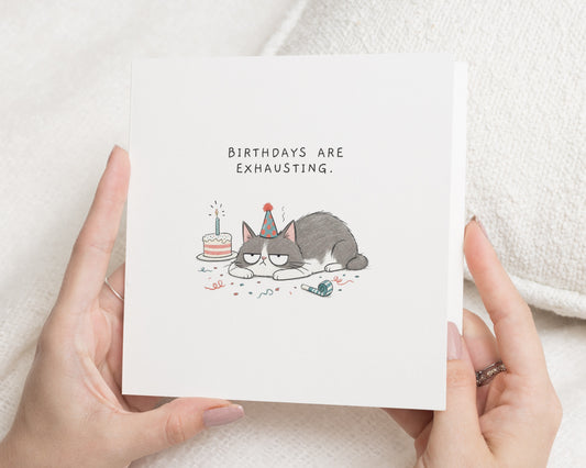 Funny Birthday Card, Cat Birthday Card, Birthday Card for Friend, Cat Lover Birthday Card, Cute Birthday Card, Simple Birthday Card