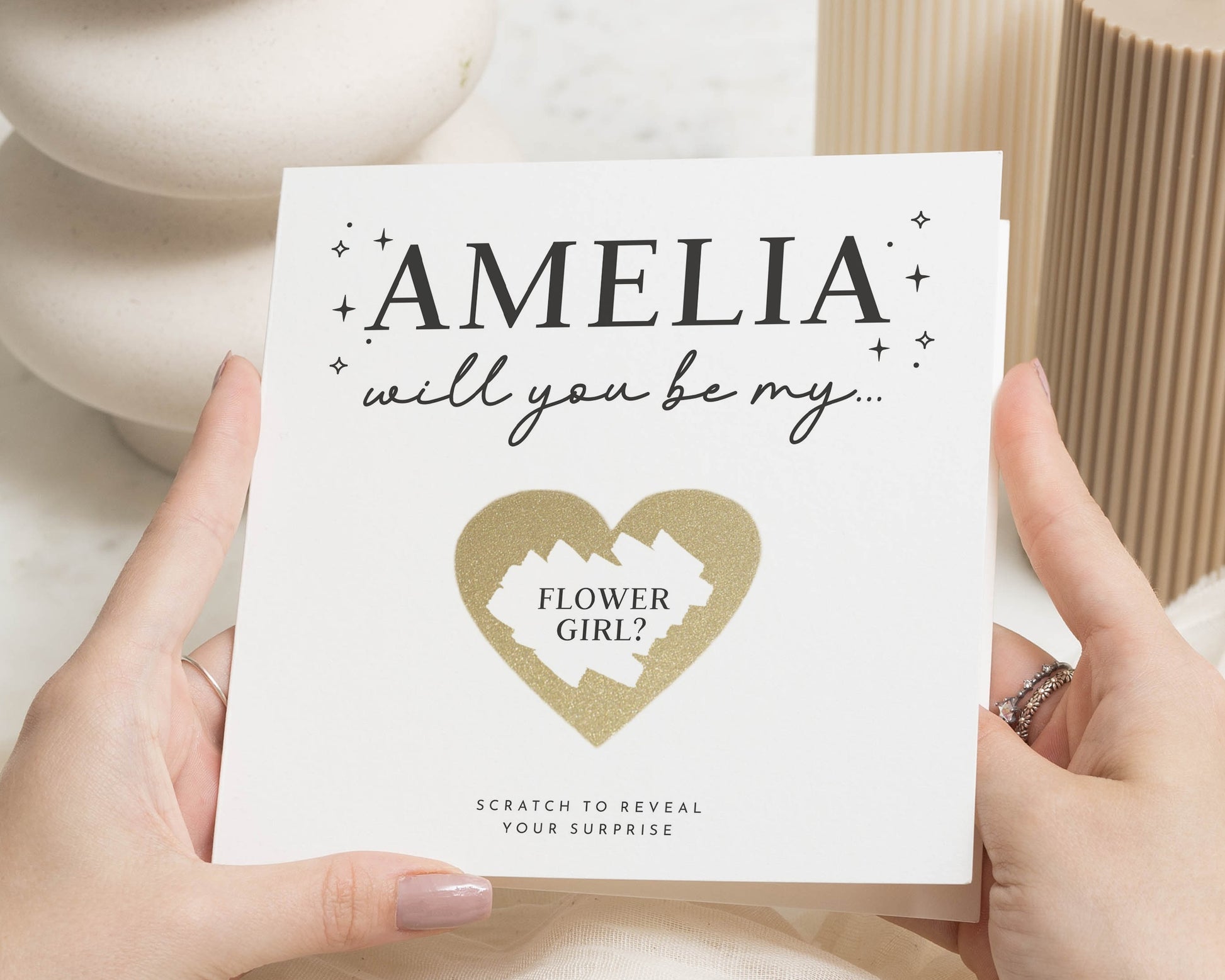 Flower Girl Proposal Card, Will You Be My Flower Girl Card, Scratch To Reveal Card, Personalised Wedding Card, Bridesmaid Proposal Card