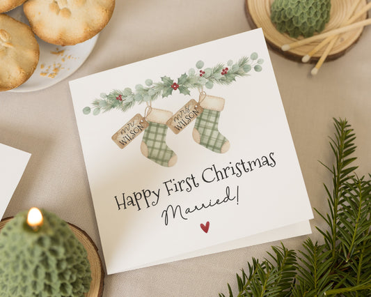 First Christmas Married Card, Personalised Christmas Card, Newlywed Christmas Card, Couple Christmas Card, First Christmas Card
