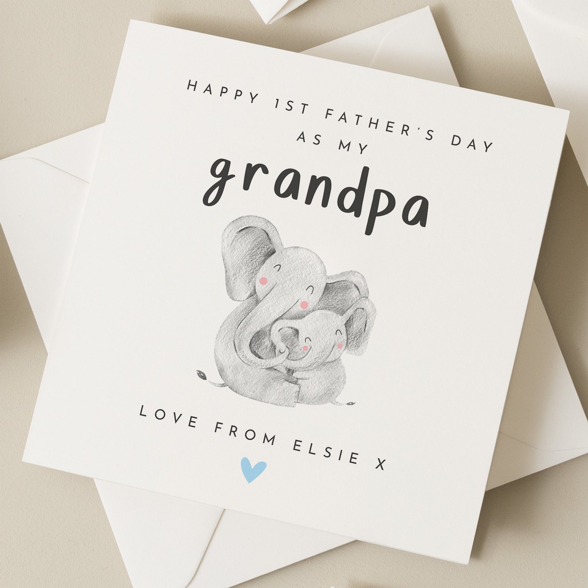 Personalised First Father&#39;s Day As My Grandad Card, 1st Fathers Day Card, Baby First Fathers Day Card, First Fathers Day Gift, For Grandad