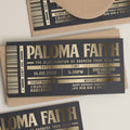 Personalised Gold Foil Gift Voucher, Paloma Faith Gig Ticket Gift Voucher, Foiled Concert Reveal, Paloma Faith Surprise Gig Ticket