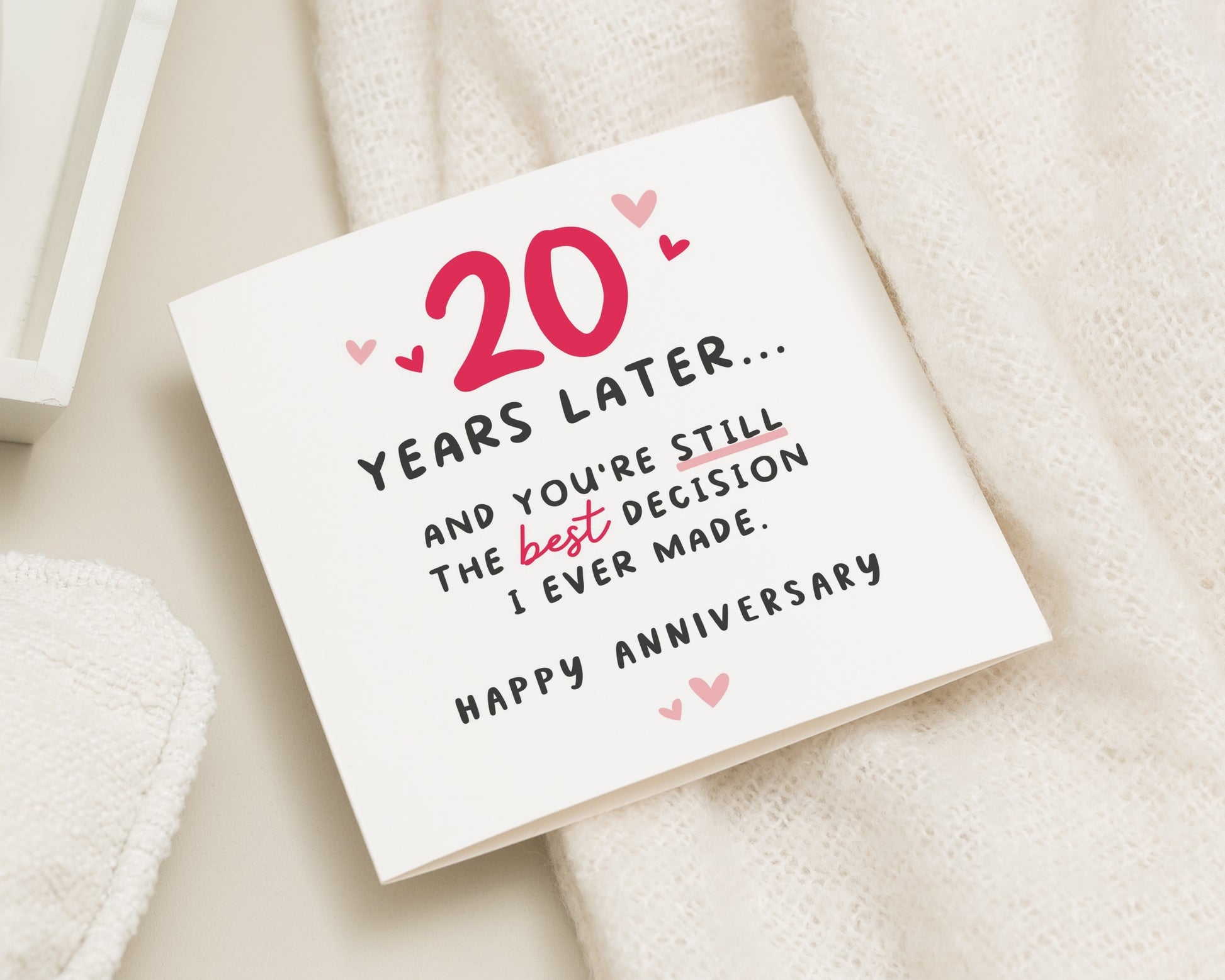 20th Anniversary Card, Anniversary Card for Husband, Wife, Romantic Anniversary Card, Cute Anniversary Card, 20 Years Together Card