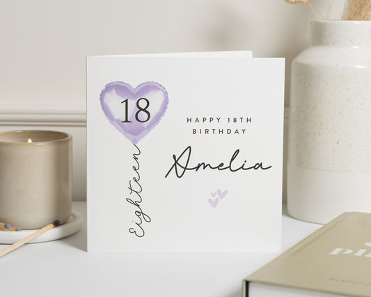 18th Birthday Card for Daughter, Personalised 18th Birthday Card, Custom Birthday Card for Girl, Simple Birthday Card for Her