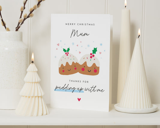 Christmas Card for Mum, Mum Christmas Card, Personalised Christmas Card, Funny Christmas Card for Mum, Cute Christmas Pudding Card