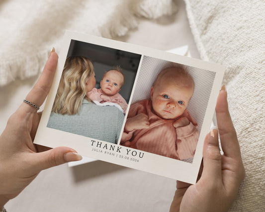 Personalised Baby Thank You Cards, Baby Thank You Card, Photo Thank You Card, Birth Announcement, Minimal Thank You Cards for Baby