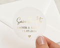 Save The Date Sticker, Gold Foil Wedding Sticker, Personalised Save The Date, Custom Wedding Sticker, Engagement Sticker