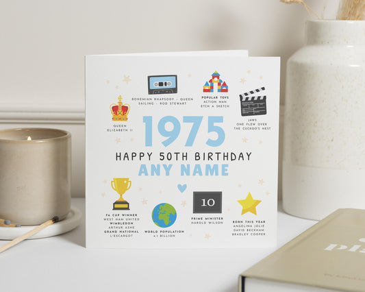 Personalised Birthday Card for Him, Milestone Birthday Card, 50th Birthday Card, 70th Birthday Card, For Dad, For Grandad, For Friend