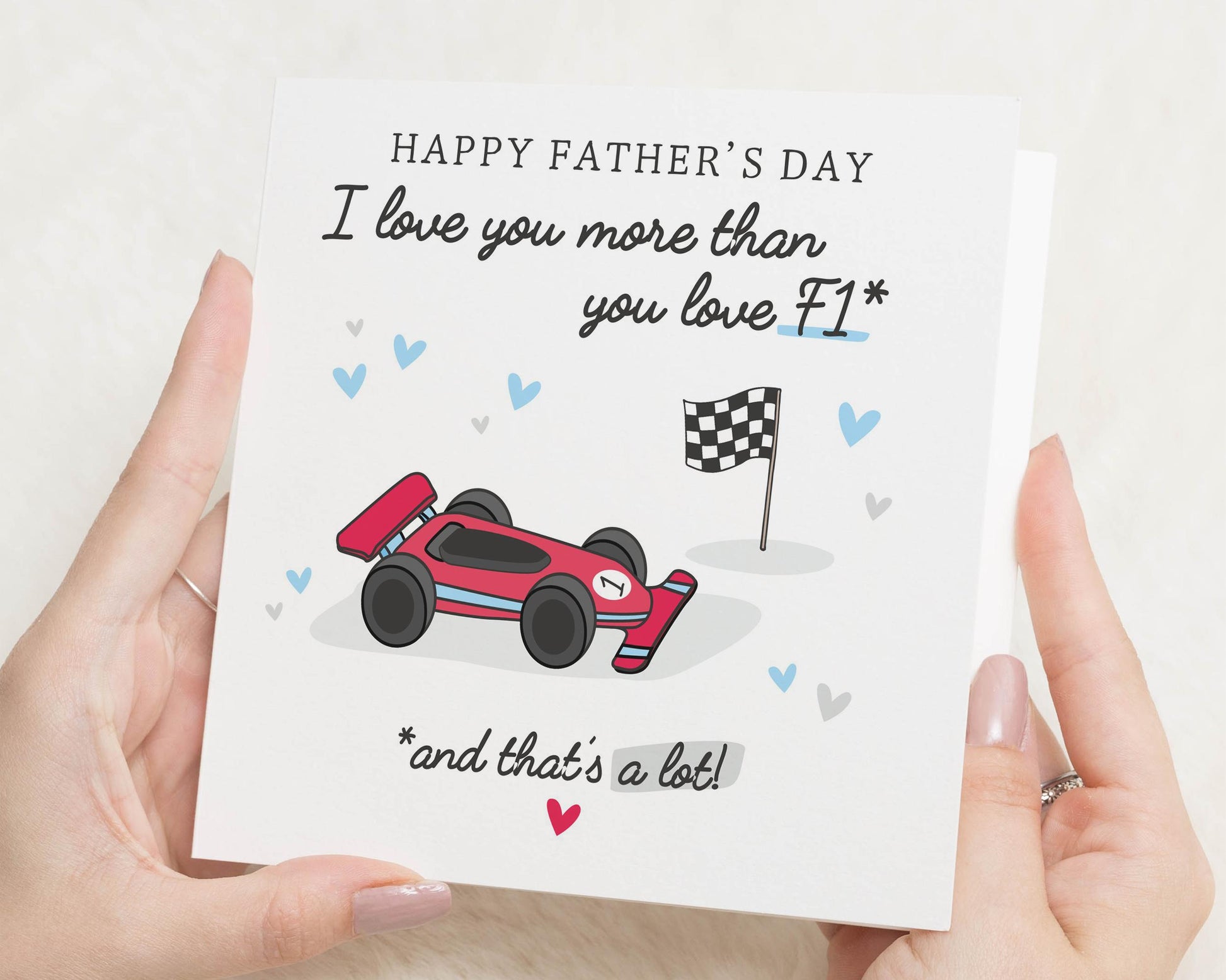 Fathers Day Card, Fathers Day Card from Kids, F1 Card for Dad, Fathers Day Card for Him, Racing Car Card, Cute Fathers Day Card