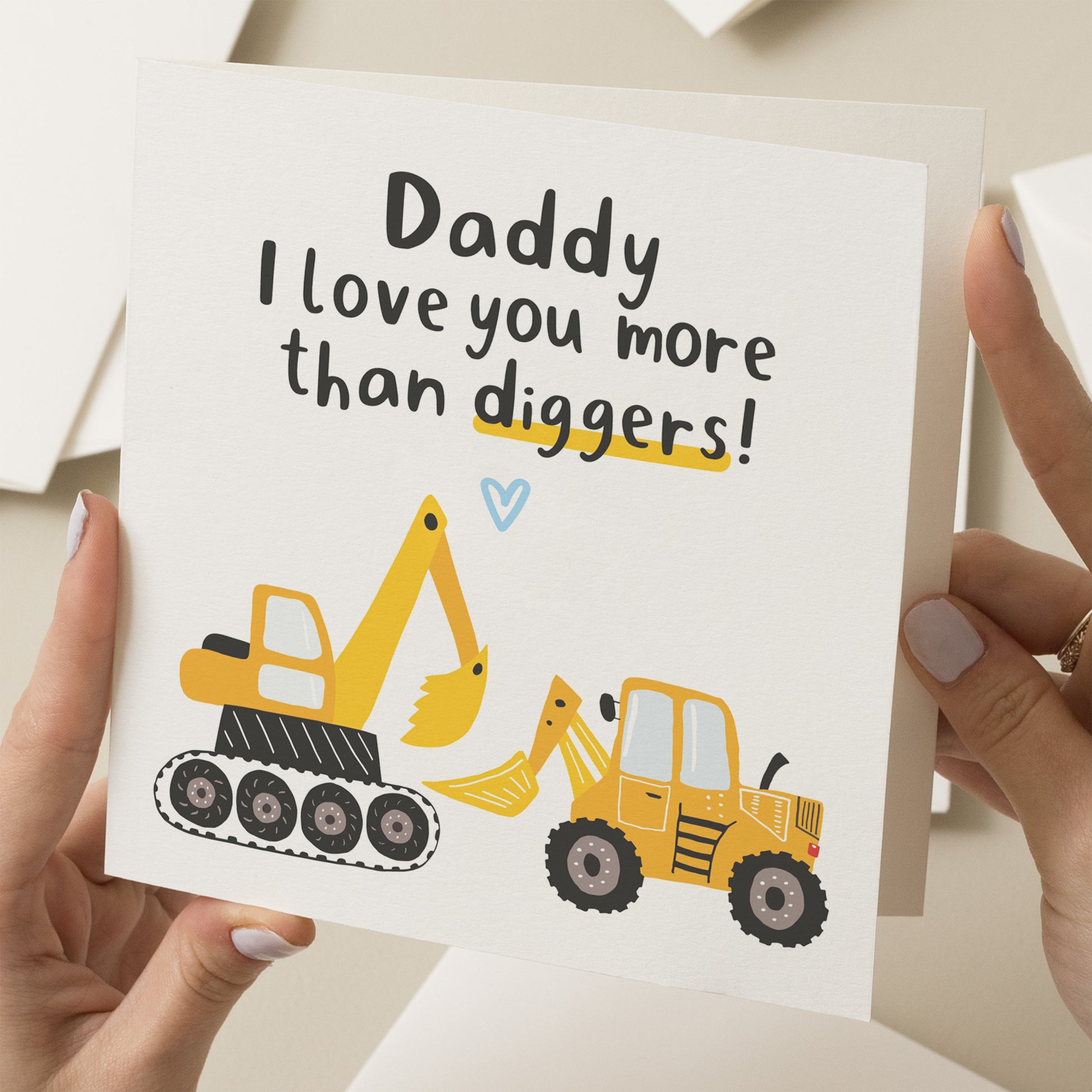 Cute Fathers Day Card, I Love You More Than Diggars, Daddy Fathers Day Card, Best Dad Fathers Day Gift, Fathers Day Card From Child