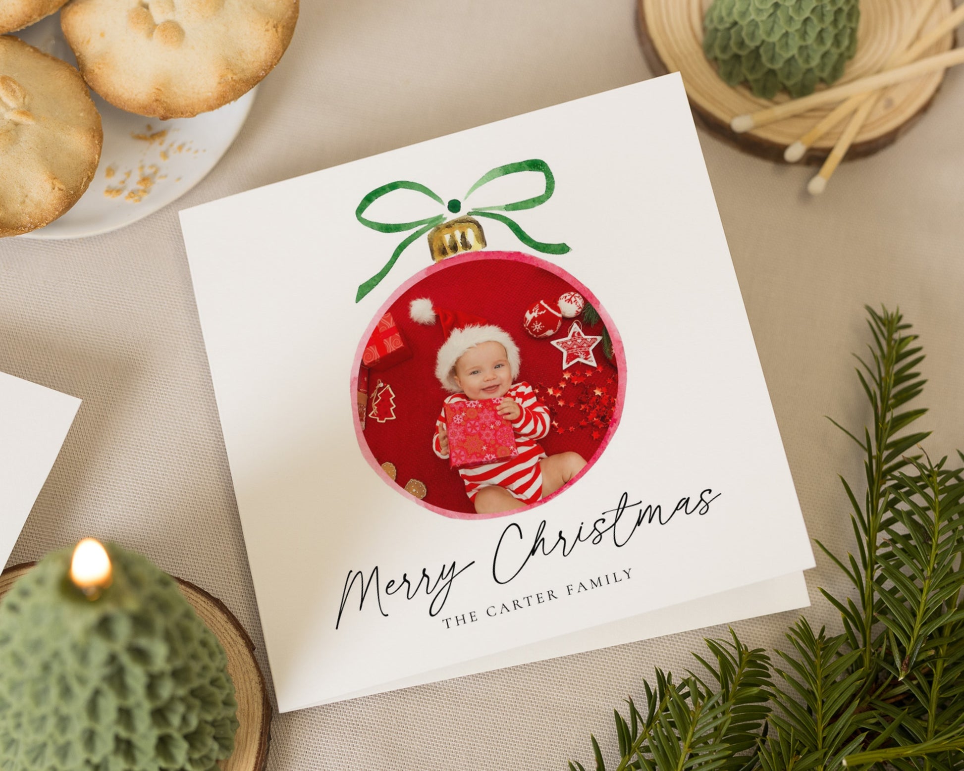 Personalised Photo Christmas Card, Square Christmas Card, Merry Christmas Card, Custom Family Card, Personalised Christmas Card