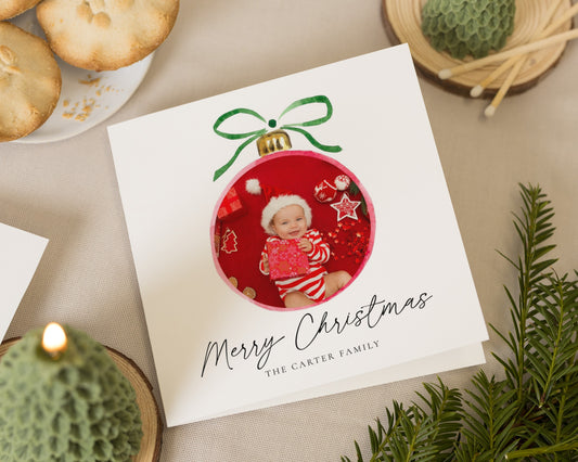 Personalised Photo Christmas Card, Square Christmas Card, Merry Christmas Card, Custom Family Card, Personalised Christmas Card