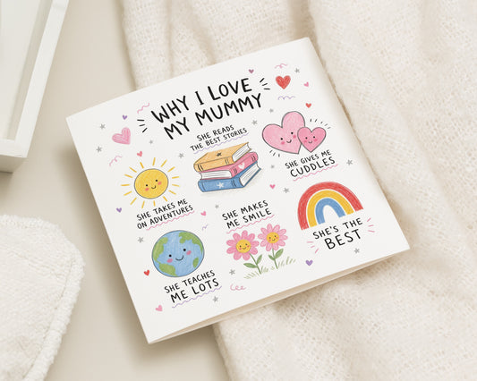 Birthday Card for Mummy, Mum Birthday Card, Mother's Day Card for Mum, Mummy Card from Kids, Love You Mummy Card
