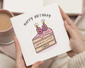 80th Birthday Card for Friend, Personalised Birthday Card, Fabulous Friend Birthday Card, Cute Cake Birthday Card for Her