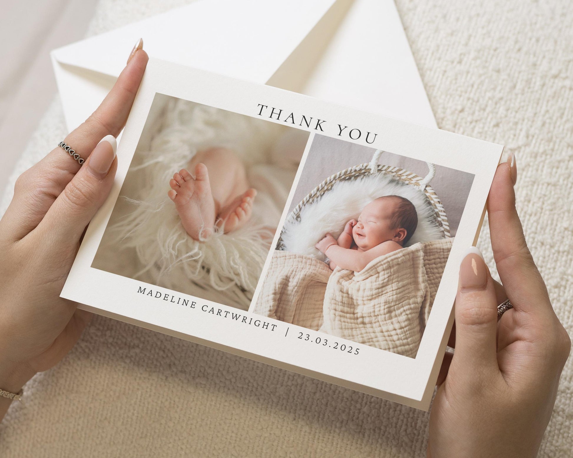 Personalised Thank You Cards New Baby, Folded Baby Thank You Cards, Baby Photo Thank You Cards, Postcard Thankyou Cards, Thank You Notes