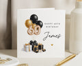 60th Birthday Card for Him, Personalised Birthday Card for Dad, Husband, Son, 60th Birthday Card for Men, Balloon Birthday Card