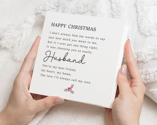 Christmas Card for Husband, Husband Christmas Card, Romantic Christmas Card for Him, Personalised Christmas Card for Husband