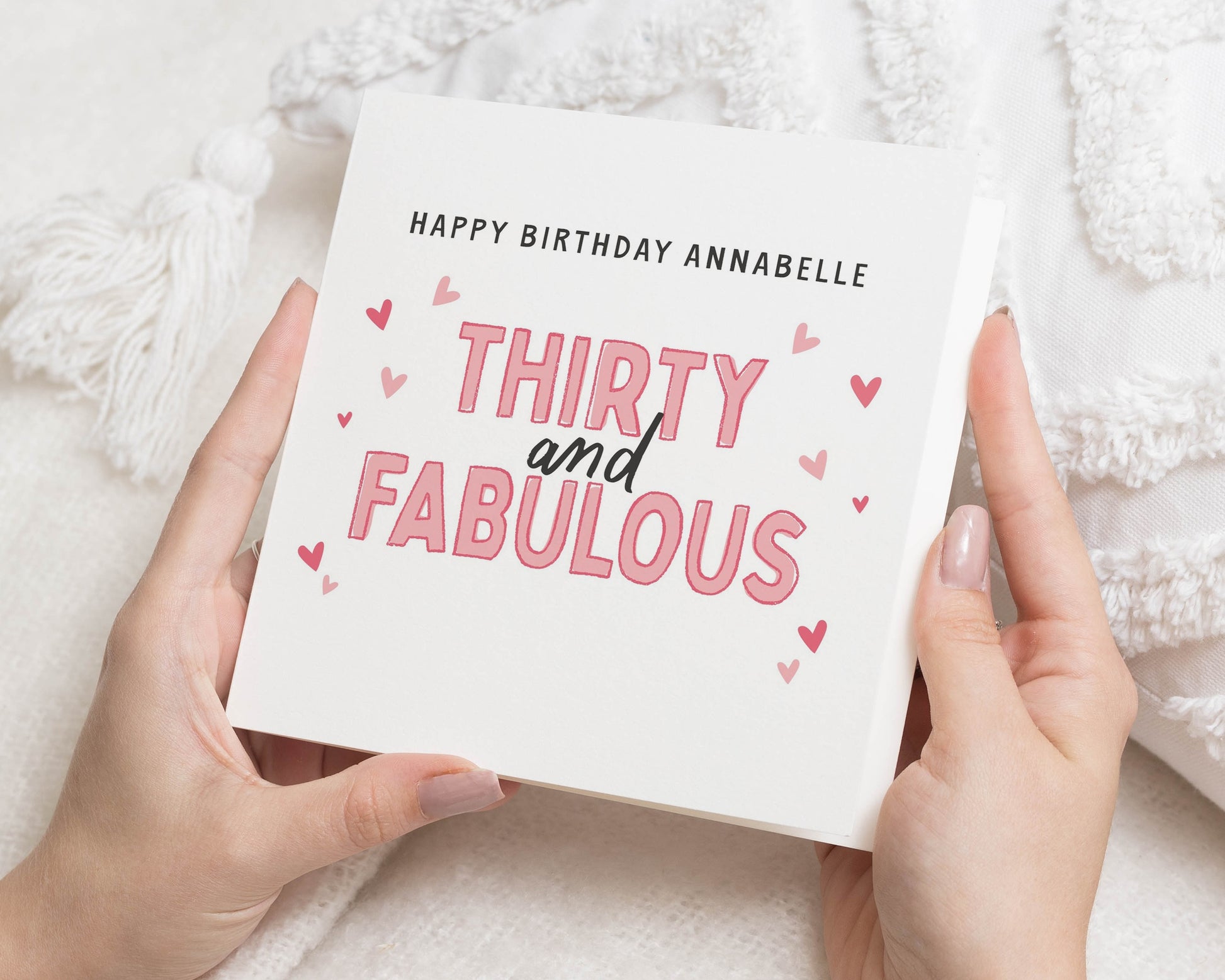 30th Birthday Card for Her, Thirty and Fabulous Birthday Card, Personalised Birthday Card for Women, Birthday Card for Friend