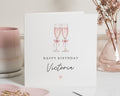 Personalised Birthday Card for Her, Birthday Card for Friend, Best Friend Birthday Card, Mum Birthday Card, Champagne Birthday Card